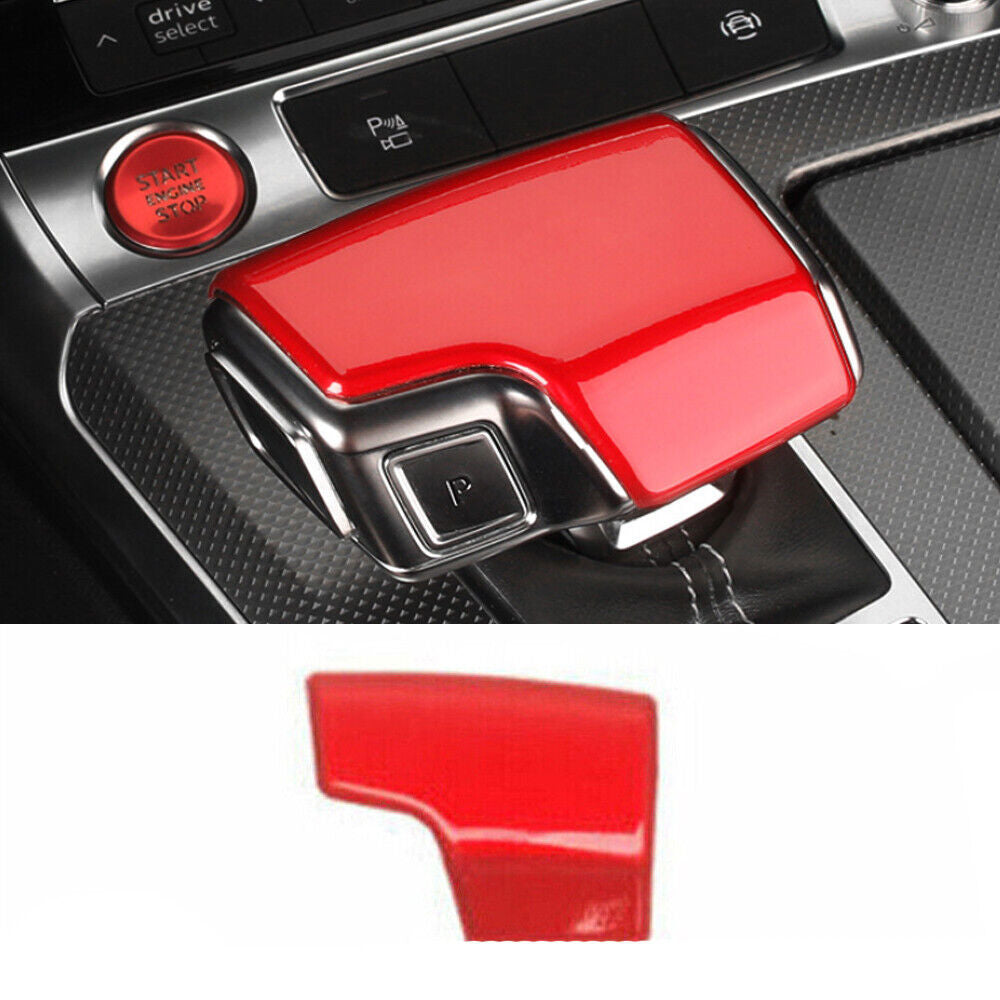Fit for Audi A6 A7 2019-24 Bright Red Center Gear Shift Lever Knob Cover Trim 1P