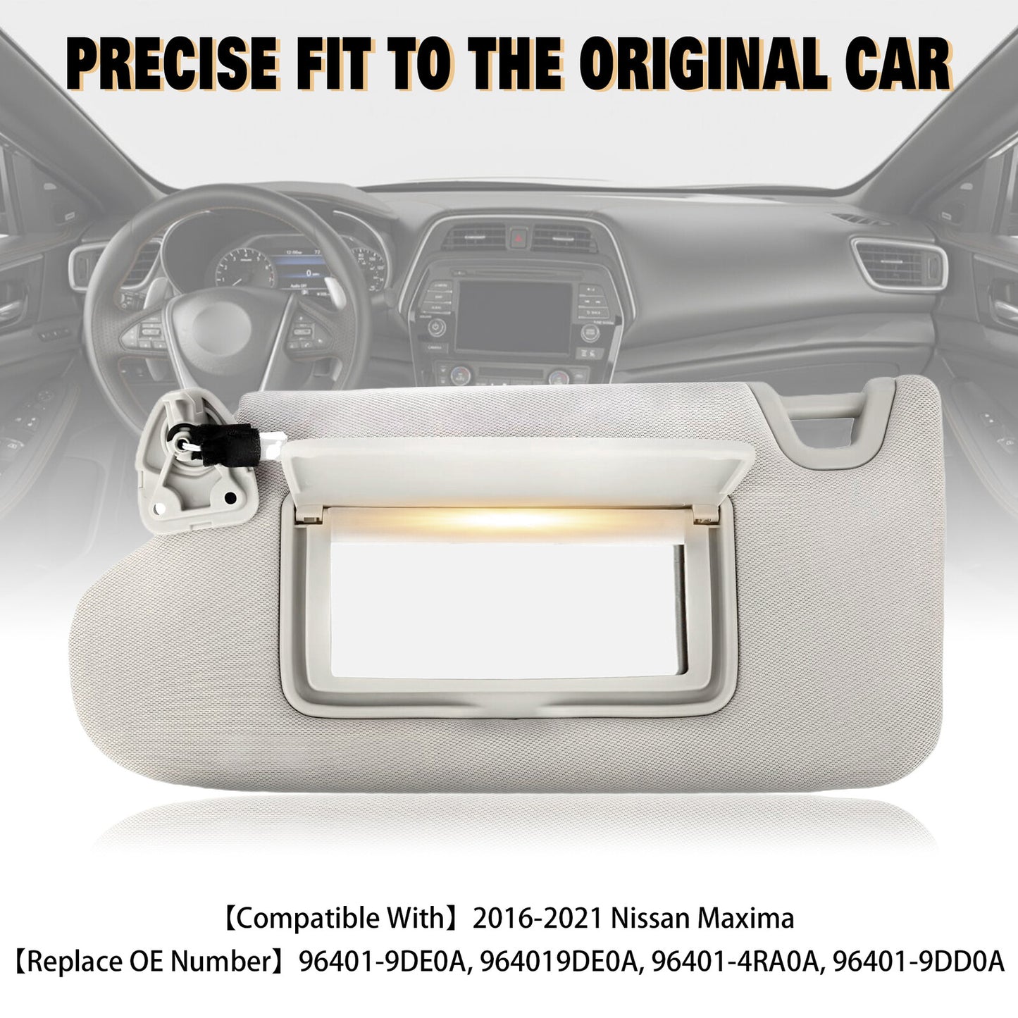 1PC Left Side Sun Visor w/ Lamp For 2016-2021 for Nissan Maxima New 964019DE0A