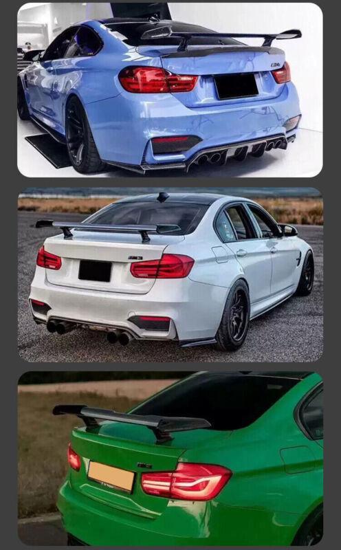Universal carbon fiber rear trunk boiler wing for BMW F22, G42, M2, M3, and M4 sedans.