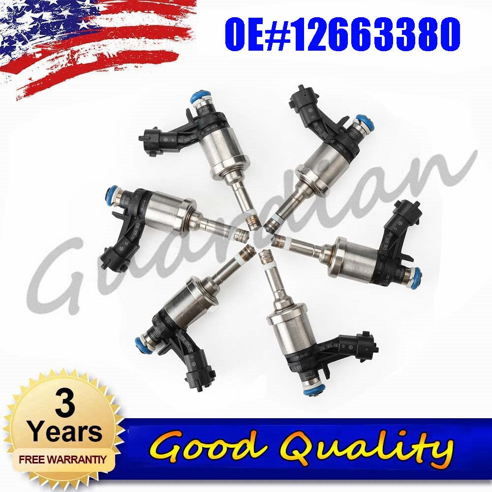 6PCS Fuel Injector 12663380 for Buick Enclave for Chevrolet Traverse Acadia 12-17