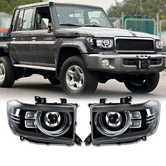 for Land Cruiser Fj70 Lc70 Fj79 Lc79 2007+ Led Headlight Lamp 1pair Assy Set Drl