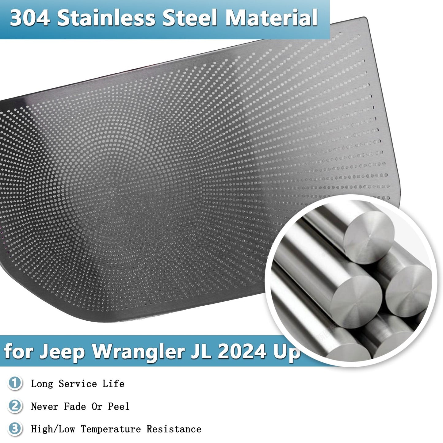 Center Console Lower Audio Speaker Cover Trim for Jeep for Wrangler JL 2024 Up Black