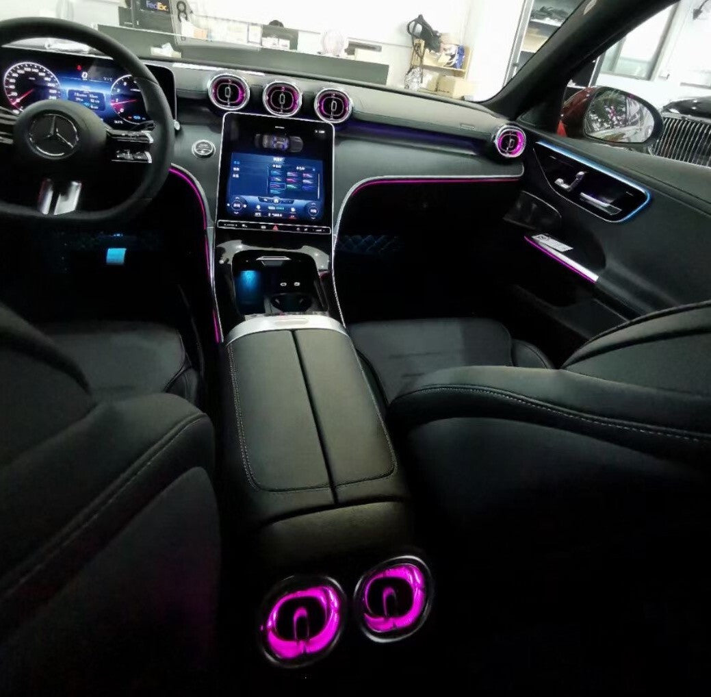 Front Rear 64 color Illuminated led Air Vent purifier for Mercedes W205 C 2022up