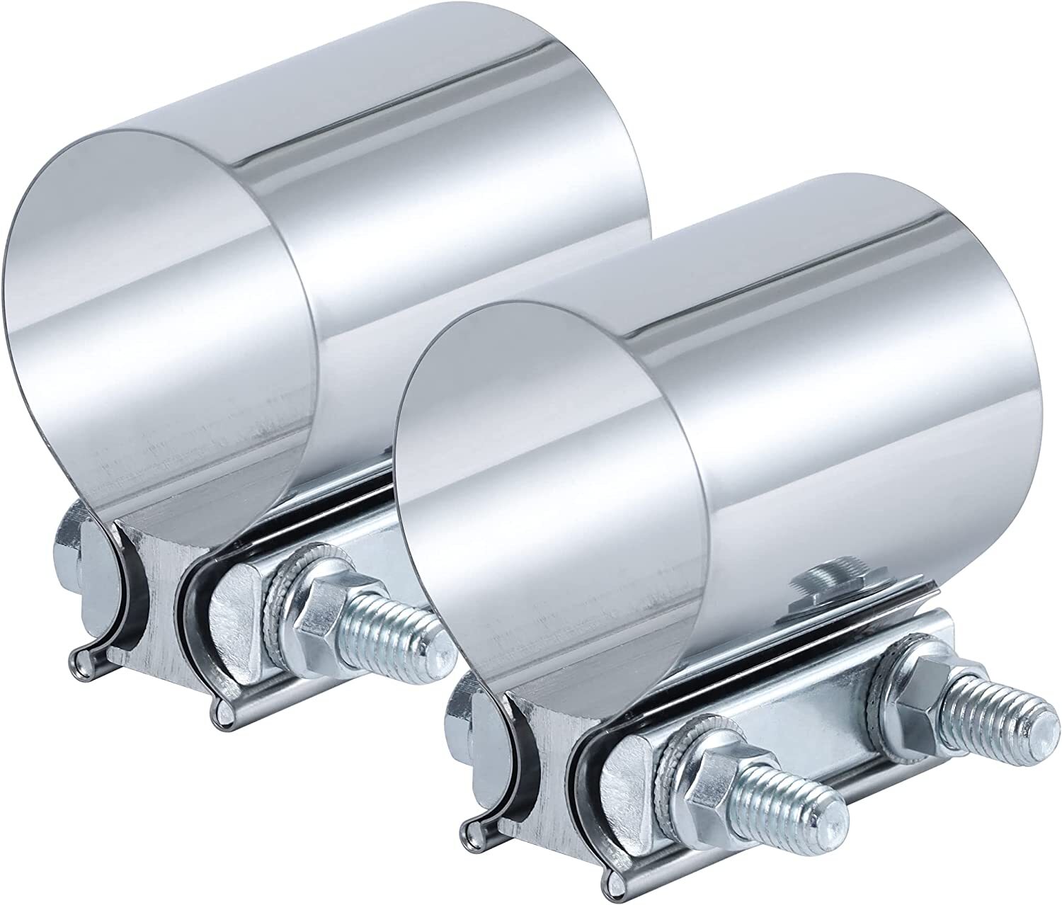 2.5-inch exhaust clip, 2.5-inch Butt connector with clip for exhaust coupler to prevent leaks.