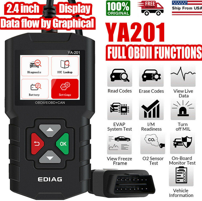 YA201 Automotive Diagnostic Tool OBD2 Scanner Code Reader for Checking Engine Faults (Suitable for Nissan )