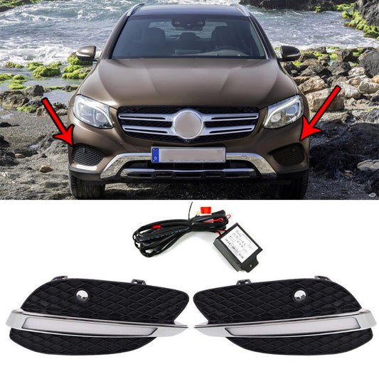 for Mercedes-Benz GLC X205 15-16 Bumper Daytime Light Turn signal Fog Lamp 2Pcs