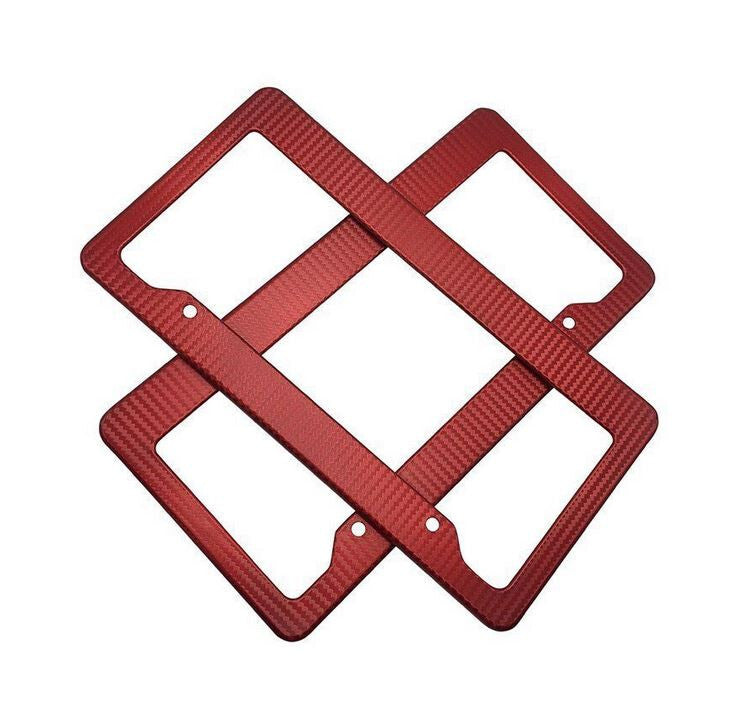 Car license plate frame cover cap trunk red carbon for Cadillac