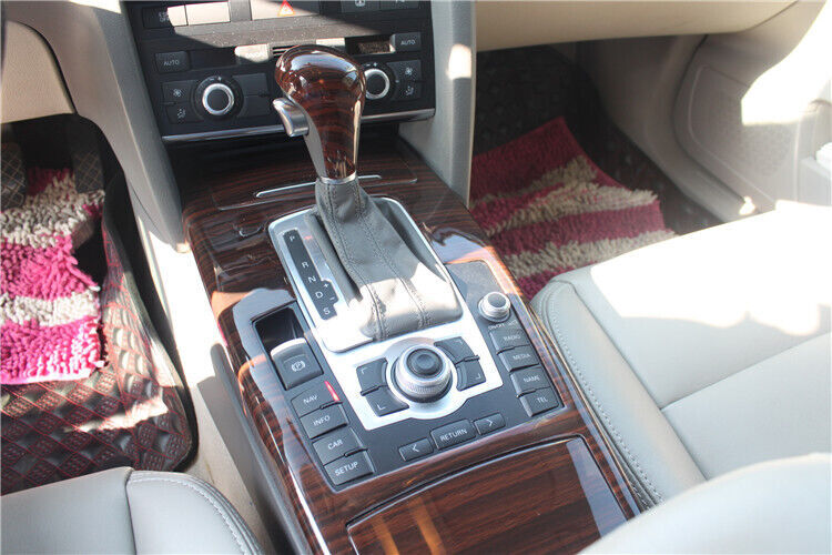 Inner Console Gear Shift Frame Cover Trim 1PCS for Audi A6L 2005-2011 Red Wood