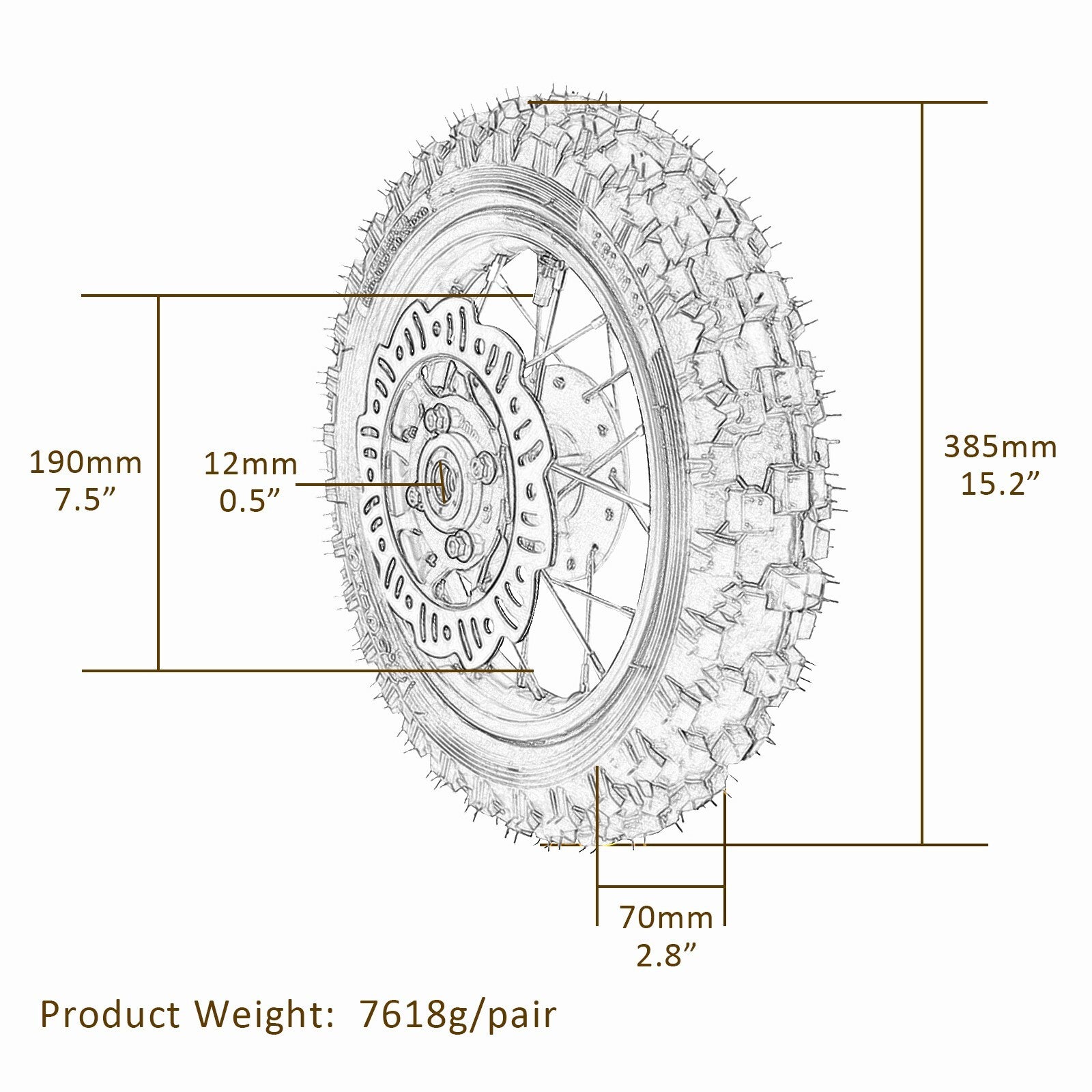 2.50-10 + 3.00-10 Tires  Rim + Fork + Swingarm Pit Bicycle CRF50 TTR50 SSR 70