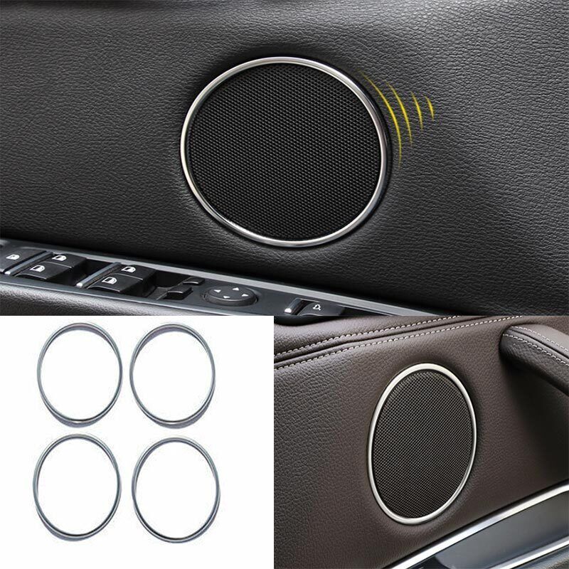 Inner Door Speaker Frame Cover Trim ABS Silver for BMW X5 X6 F15 F16 2014-2018