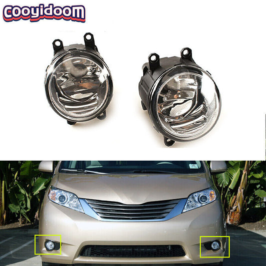 A pair of front fog lights with bulbs for Toyota for Sienna 2011 - 2017 LHRH