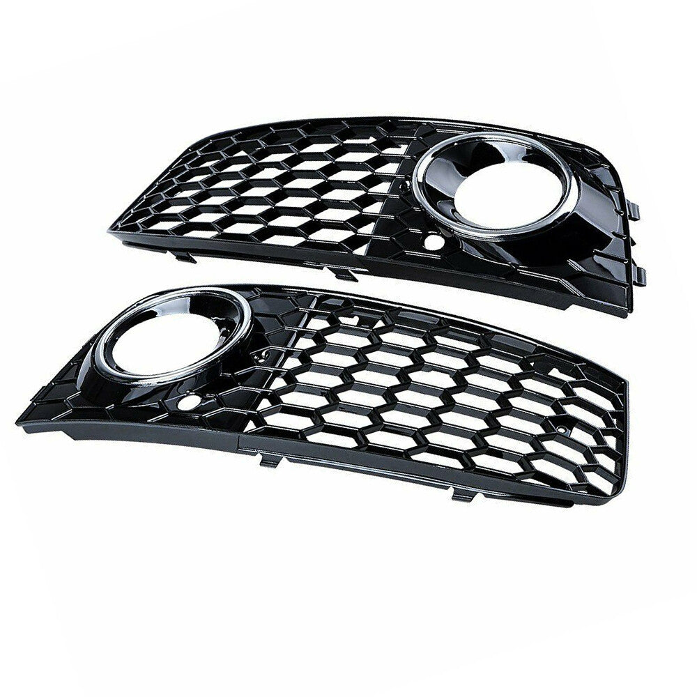 2-piece front fog light grille grille cover for 09-12 for Audi A4 B8 honeycomb RS4