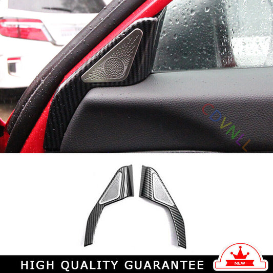 A Post Speaker Frame Cover Trim 2PCS for Honda for Civic 2022-2023 11th Carbon Fiber