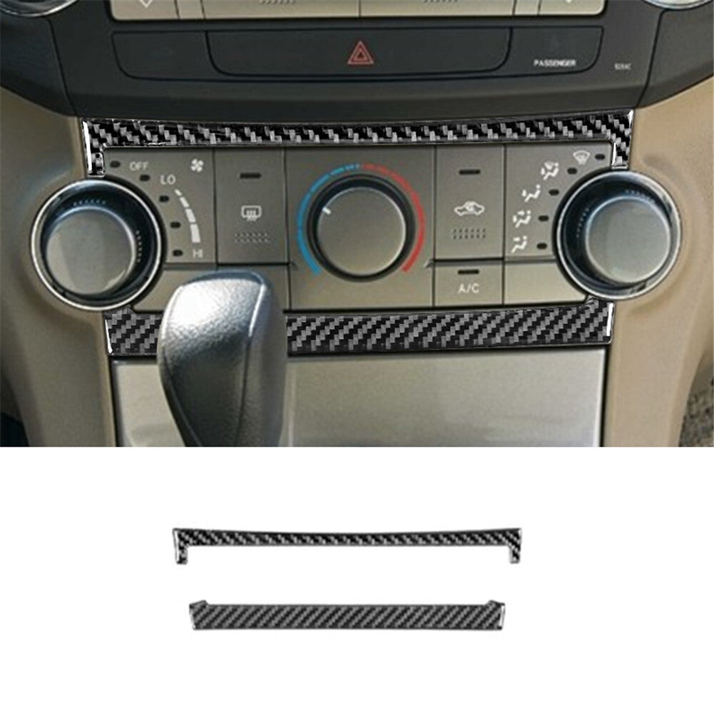2Pcs Central A/C Control Frame Panel Trim Cover for Toyota Highlander 2008-2013