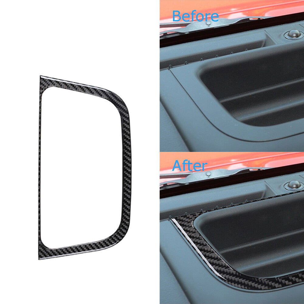 Carbon Fiber Radio Upper Storage Box Frame Trim for Jeep for Wrangler JK 2011-2017