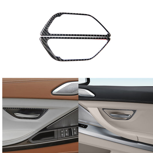 2Pcs Carbon Fiber Side Door Handle Cover Trim for BMW 6 Series F12 F13 2011-2018