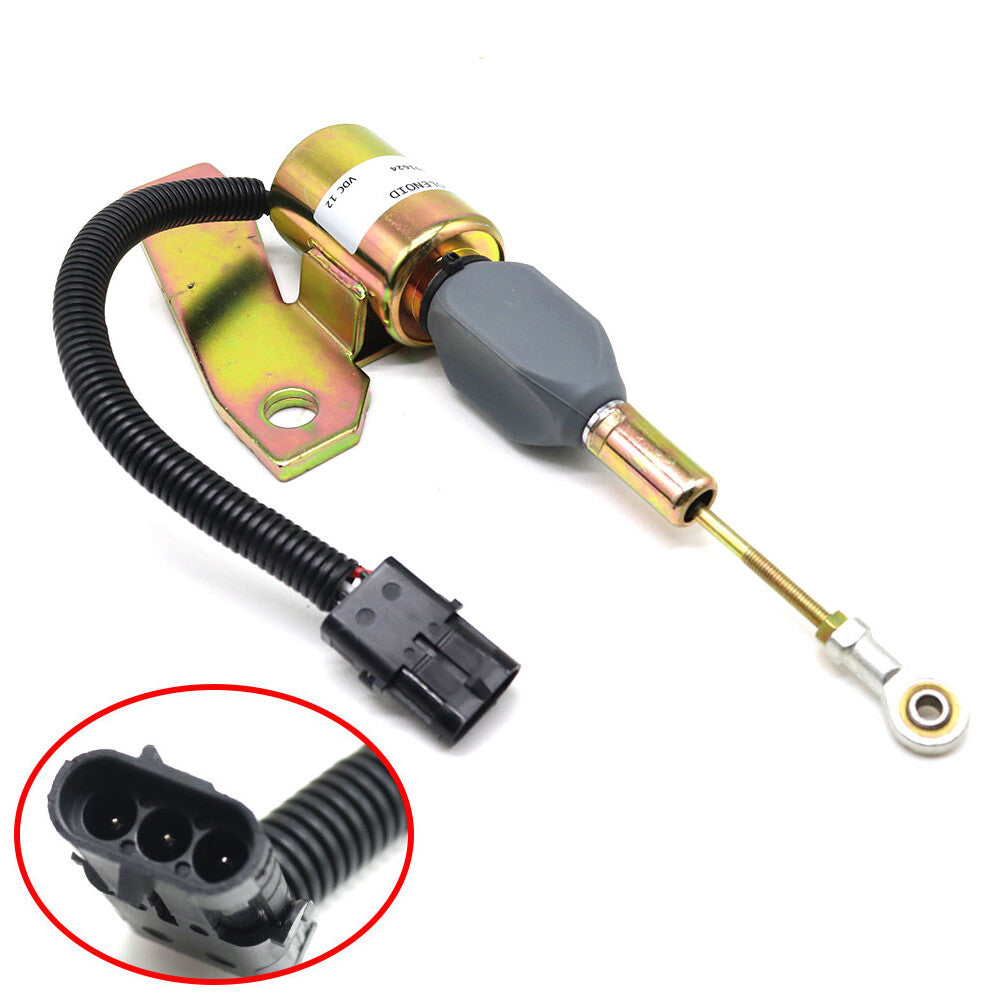 Replacement part for 12-volt shut-off solenoid valve 3991624 for 5.9B and C engines.