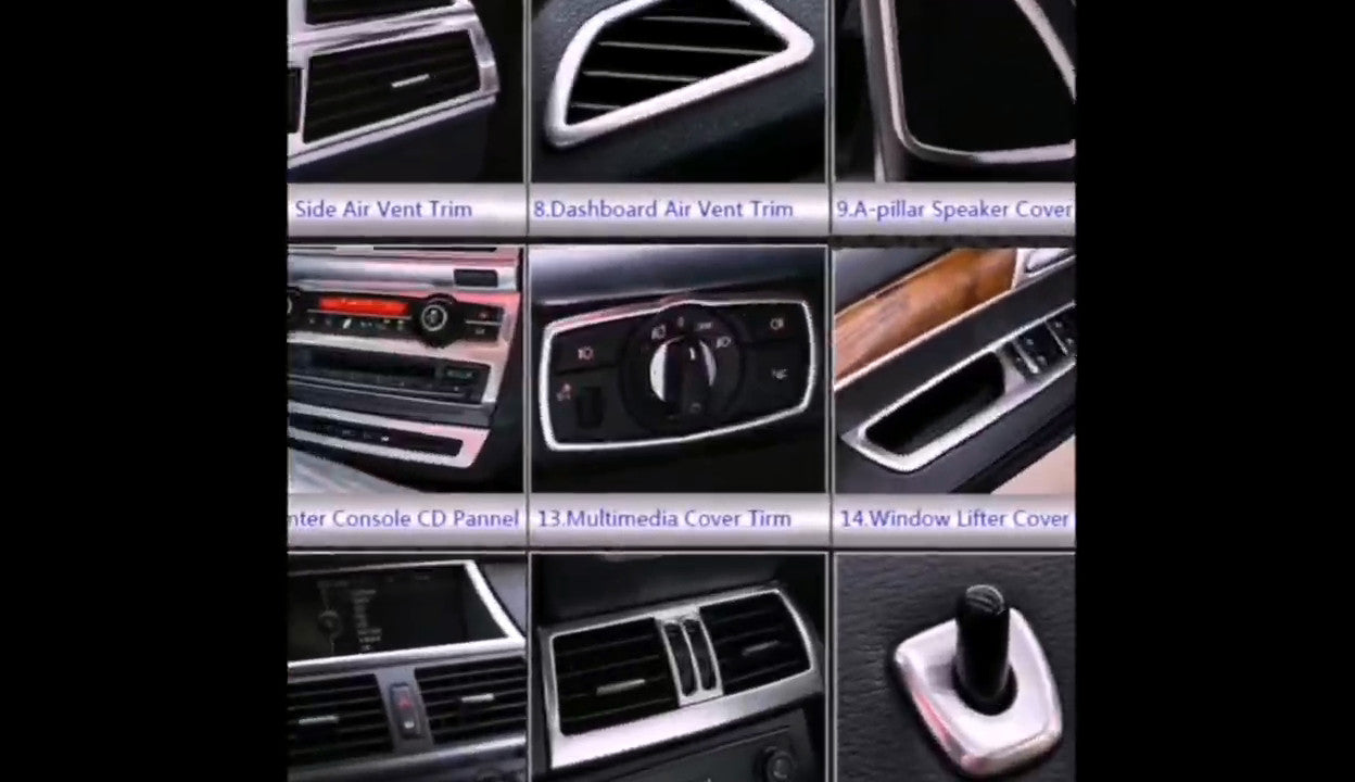 Stainless Steel for BMW X5 X6 E70 E71 Car Center Console Cup Holder Cover Trim
