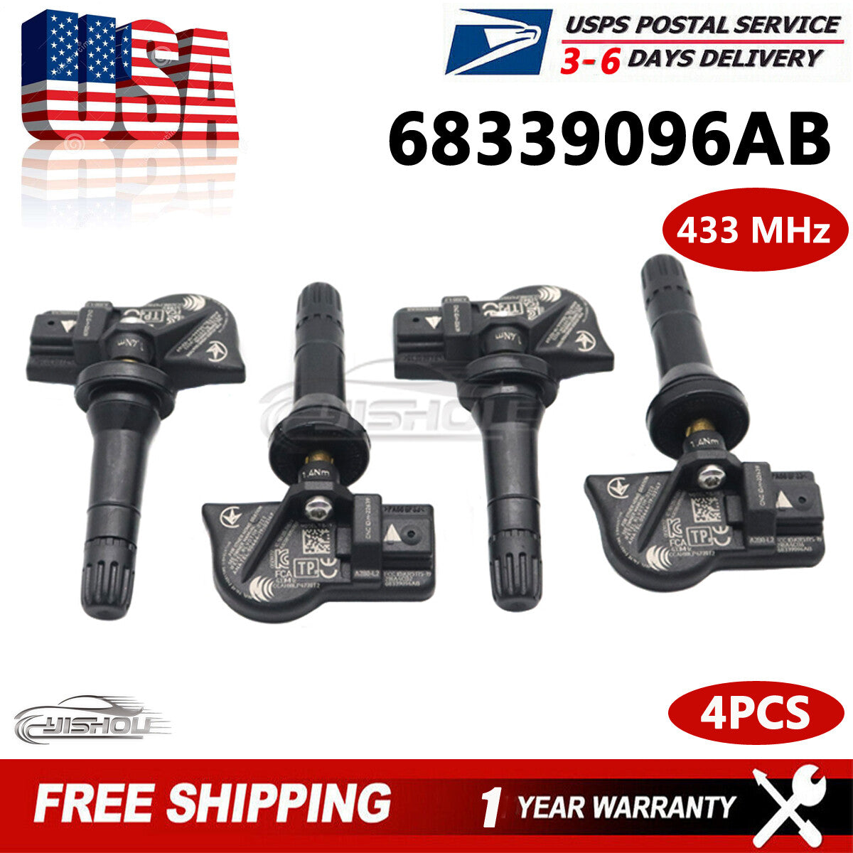 68339096AB Tire Pressure Sensor TPMS for Jeep for Wrangler Wagoneer Gladiator 21-23