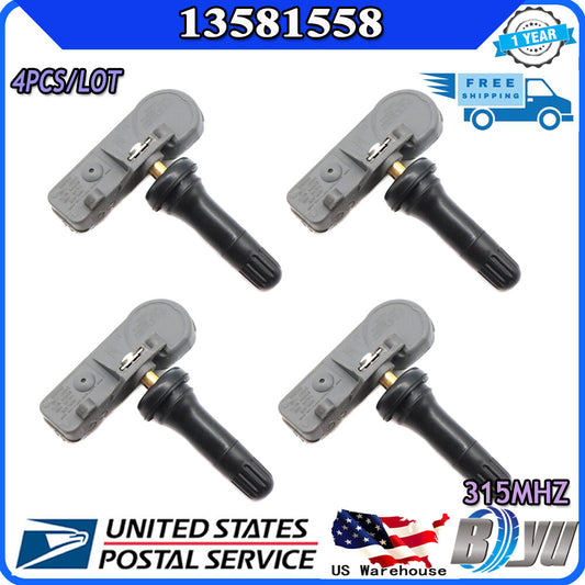 Pacl 4-pack of new TPMS tire pressure sensors for Chevrolet and for Buick (model 13581558)