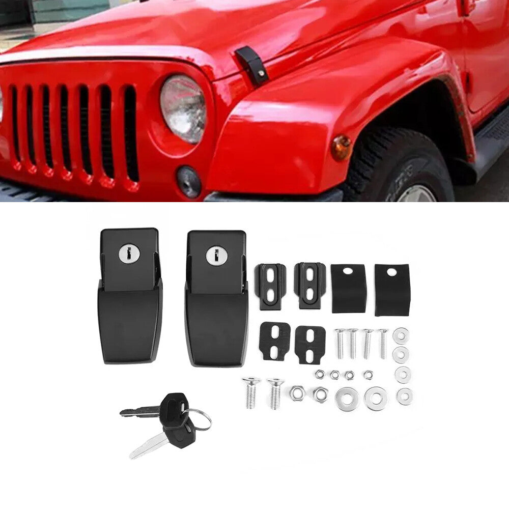 Hood Lock Latch Catch Kit Fitsss for Wrangler JK Unlimited models 2007-2018