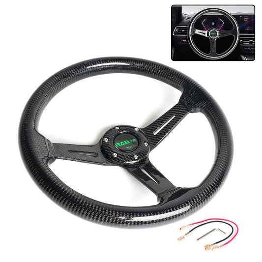 Universal 14inch/345mm Racing Steering Wheel Drifting Deep Dish Carbon Fiber