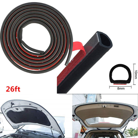 Car Weather Stripping Rubber Seal Strip Small D-Shape Self Adhesive Sealing Pad