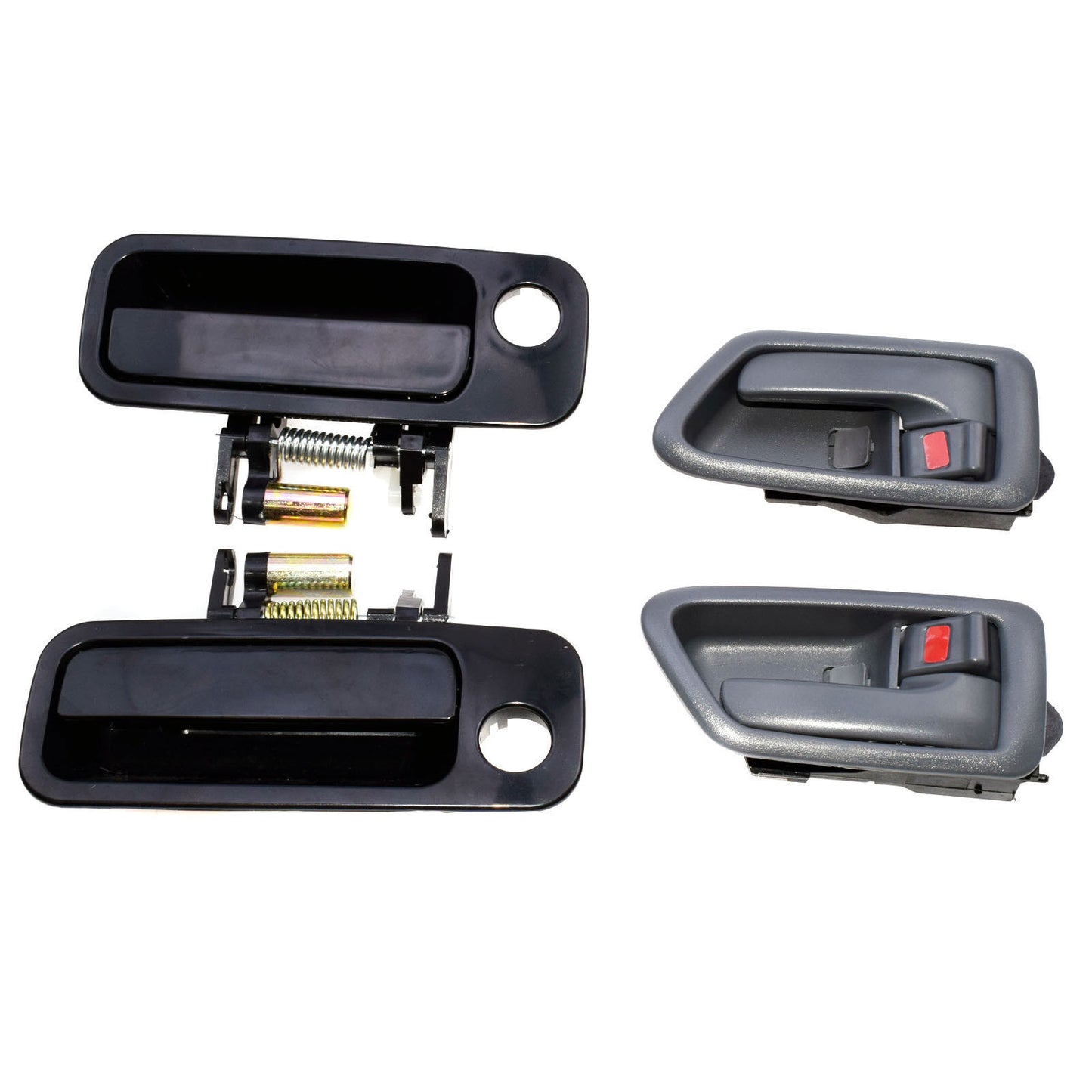 For 1997-2001 for Toyota for Camry Front Black Outside Gray Inside Door Handles Set 4Pcs