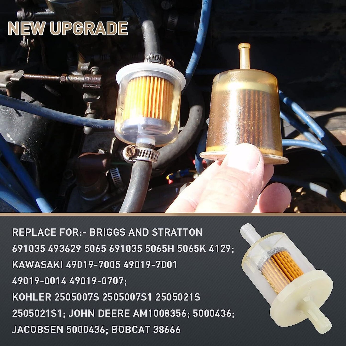 5x 493629 1/4 Inline Fuel Filter for Kawasaki 49019-7001 49019-7005 49019-0027