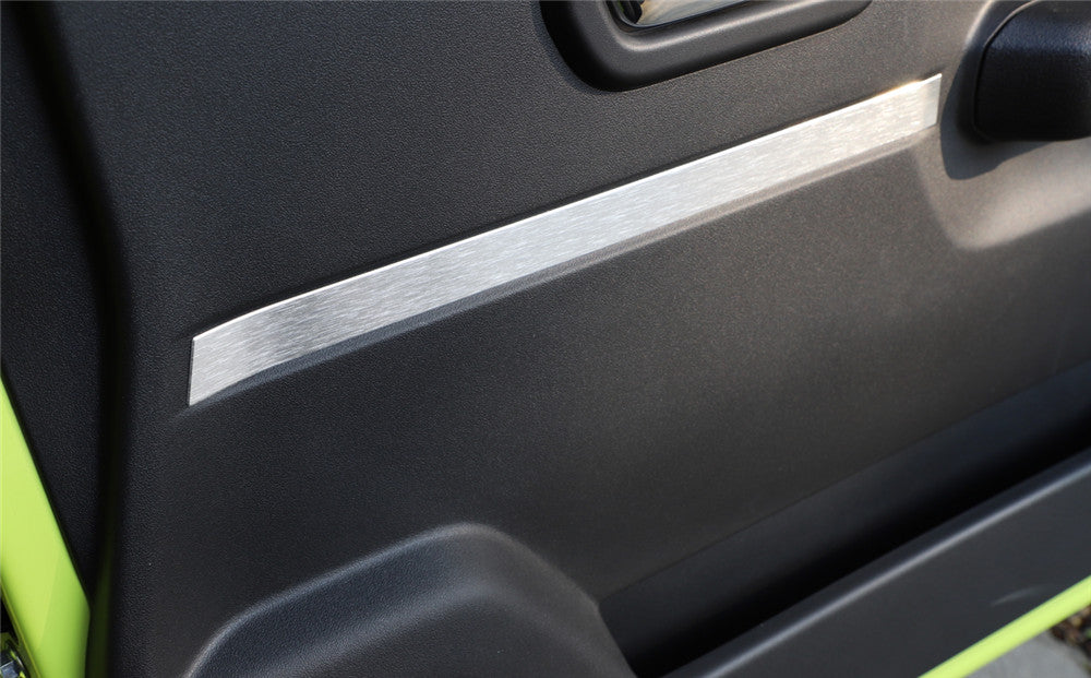 Fit for Suzuki for Jimny 2019-2022 Alloy Silver Interior Door Panel Decorative Cover