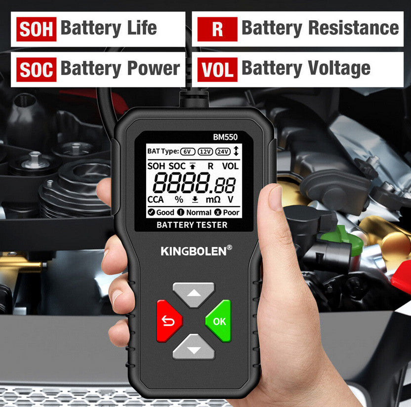 12V/24V Automotive Battery Tester Diagnostic Tool Scanner Analyzer 2000CCA for Toyota