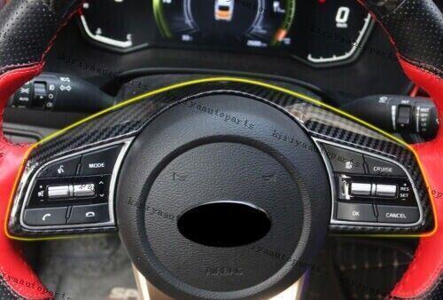 Carbon Fiber Steering Wheel Strip Cover Trim 2pcs for Kia Forte K3 GT 2019-2023