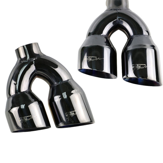 2PCS Universal 2.5'' ID 4'' OD Exhaust Tips End Dual Muffler SlantTips Black