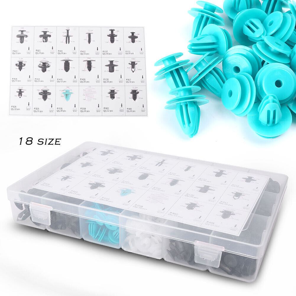 299x Car Automotive Body Retainer Push Pin Fastener Panel Clip 18 Sizes ABS