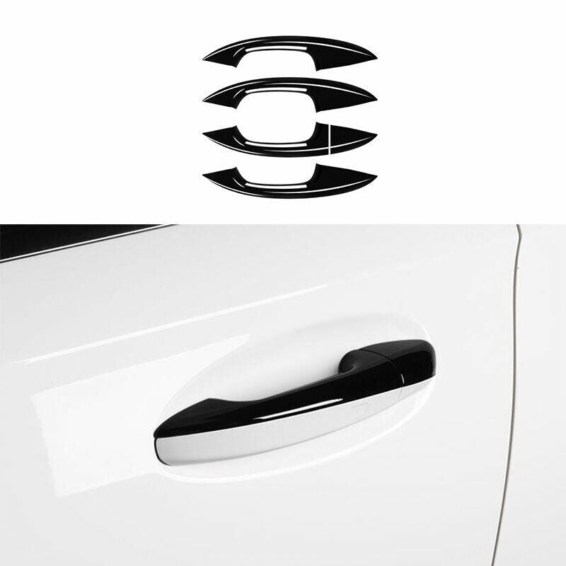 5X for Benz A-Class W177 2019-2022 Glossy Black Outside Door Handle Cover Trim