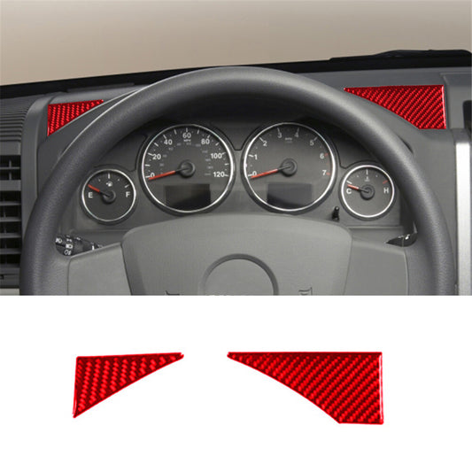 2X Red Carbon Fiber Driver Dashboard Panel Cover Trim for Jeep Liberty 2008-2012