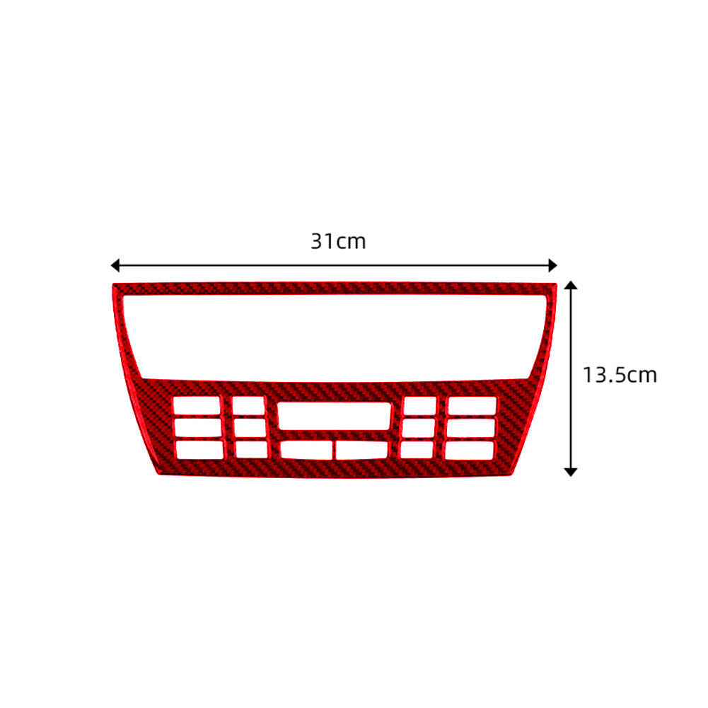 Red Carbon Fiber CD Panel Outer Frame Decorative Cover Trim for BMW X3 2004-2010