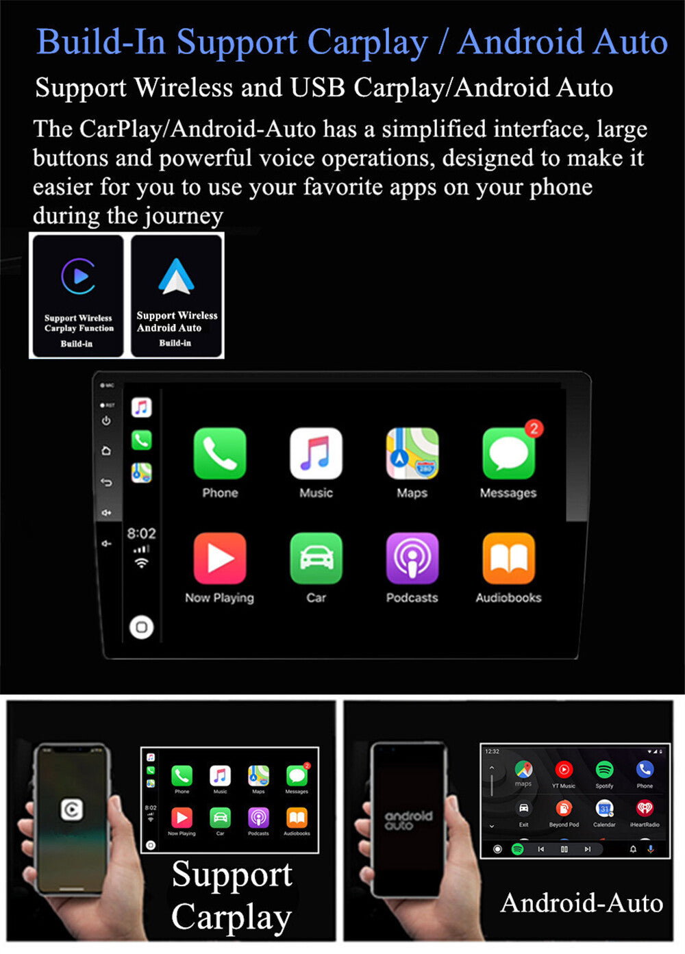 9 Android Stereo Radio GPS 4+64GB For 2013-2019 for Ford Transit Custom w/ Carplay