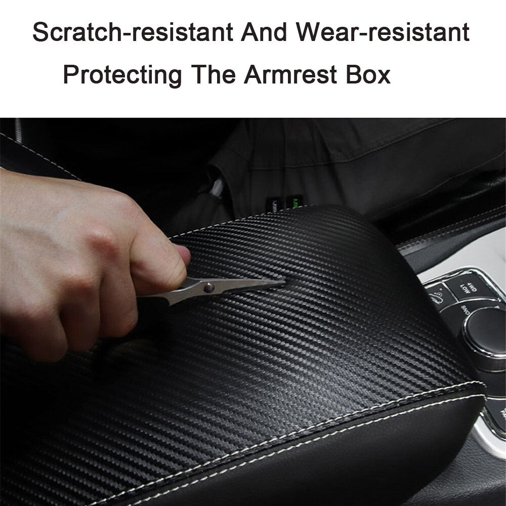 Carbon Fiber Center Console Armrest Pad Cover for Jeep Grand Cherokee 2011-2023