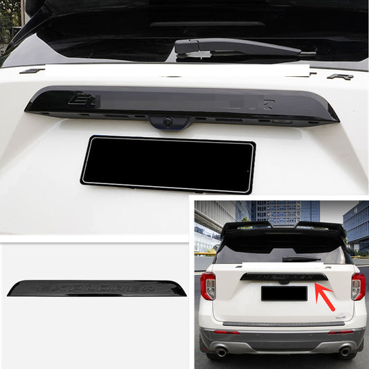 Bright Black Rear Trunk Lid Molding Panel Trim Deco for Ford Explorer 2020-2022