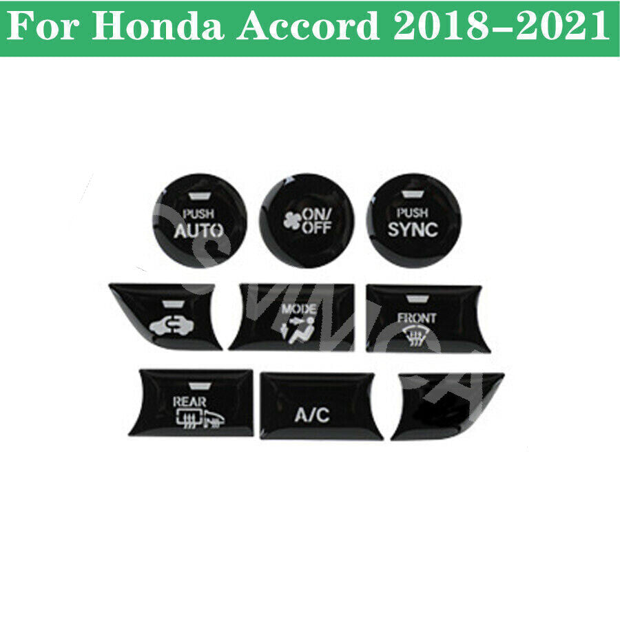 Fit For 2018-2021 for Honda Accord A/C Button Repair Decal Dash Switch Sticker Black