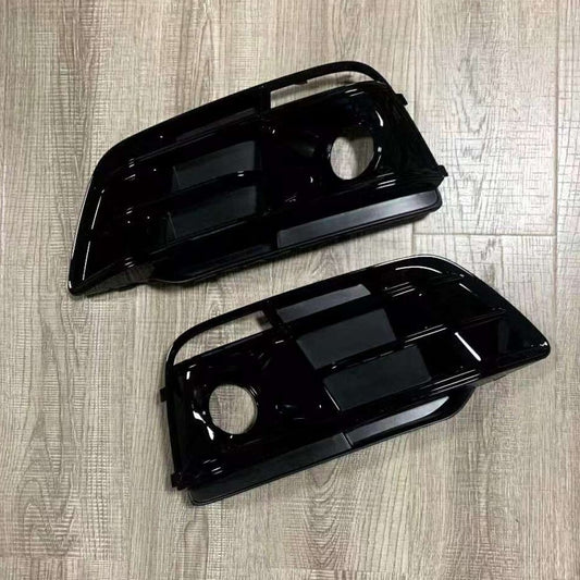Front Bumper Fog Light Grill Cover W/ ACC Fit for Audi Q5 2018 2019 2020 Black
