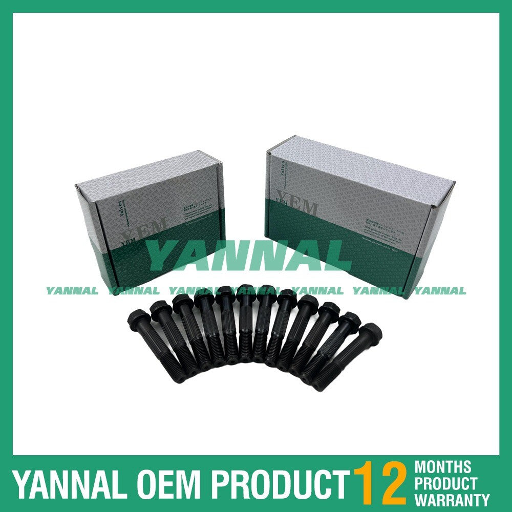 12 new 6D95 connecting rod bolts for Komatsu excavator diesel engines