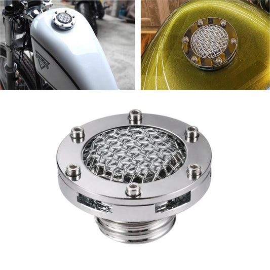 Chrome Fuel Oil Tank Gas Cap Cover Mesh for Harley Touring Sportster 1200 883 48