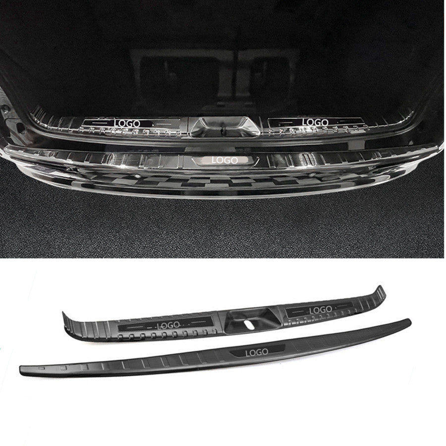 for Sienna 21-23 Black Steel Rear Bumper Sill Scuff Plate Cover Guard trim 2Pcs