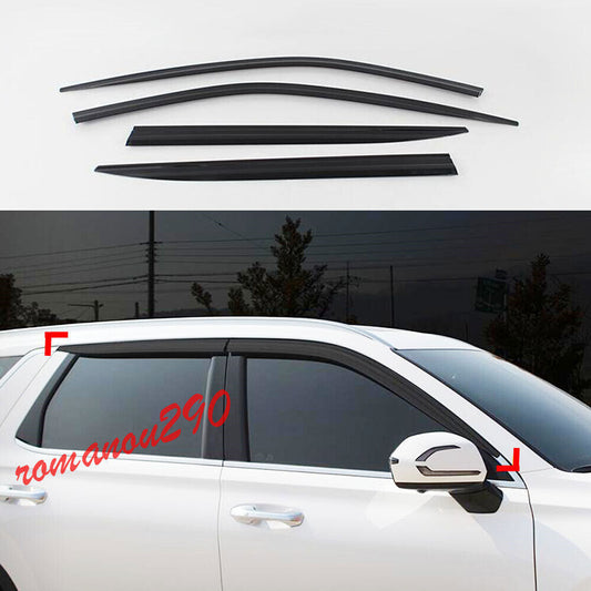 for Hyundai Palisade 2020-2024 Black Window Visor Vent Sun Shade Rain Guard trim