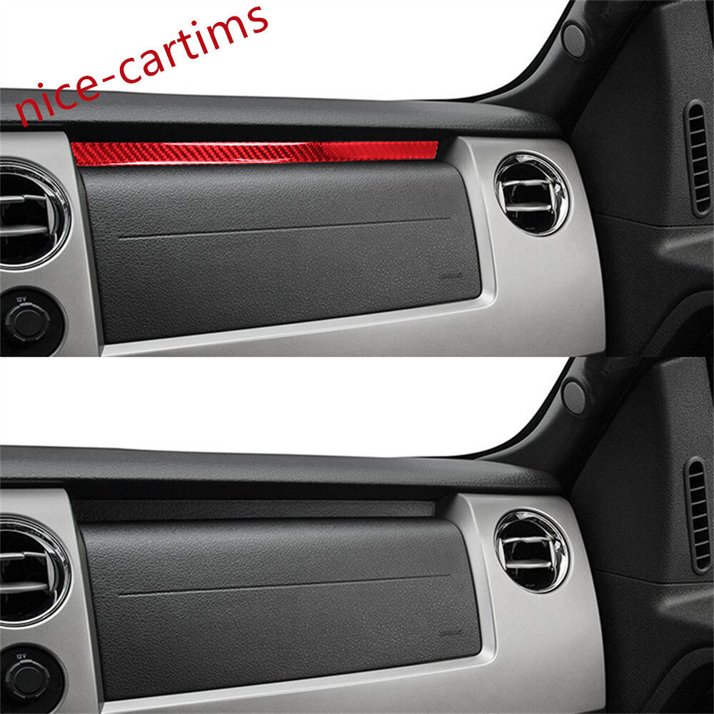 Red Carbon Fiber for Co -pilot Dashboard Upper Panel Trim Fit for Ford F150 2009-2014