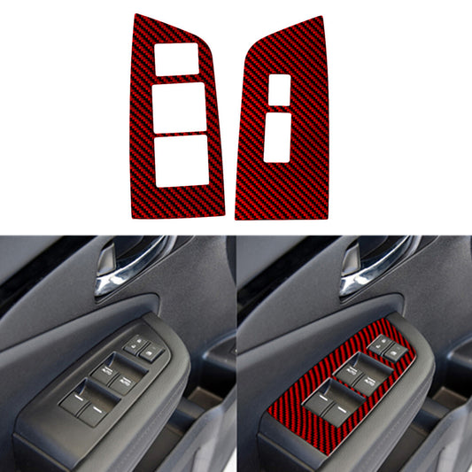 Red Carbon Fiber Front Door Switch Cover Trim for Honda Ridgeline Pilot 2017-20