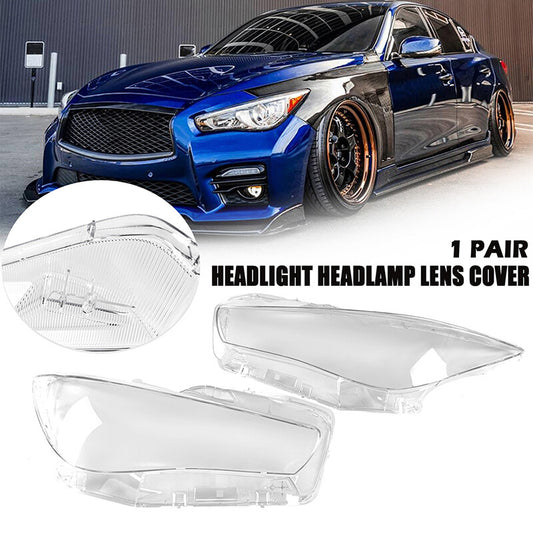 2-piece front left headlight lens cover for Infiniti Q50 2014 - 2021