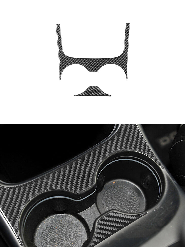 for Dodge Journey 2011-2017 Central Control Cup Holder Trim Cover Carbon Fiber